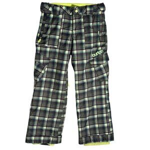 Burton DryRide Youth Sz M 10-12 Plaid Elite Cargo Snow Pants Snowboard Outerwear